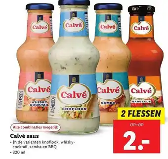 Lidl Calvé Saus Knoflook, Whisky-Cocktail, Samba En BBQ aanbieding