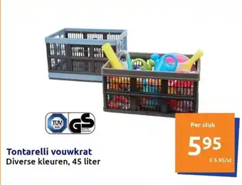 Action Tontarelli vouwkrat Diverse kleuren, 45 liter aanbieding