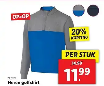 Lidl Crivit® Heren Golfshirt 20% Korting aanbieding