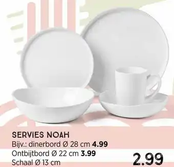 Xenos Servies Noah : Dinerbord Ø 28 Cm, Ontbijtbord Ø 22 Cm Of Schaal Ø 13 Cm aanbieding