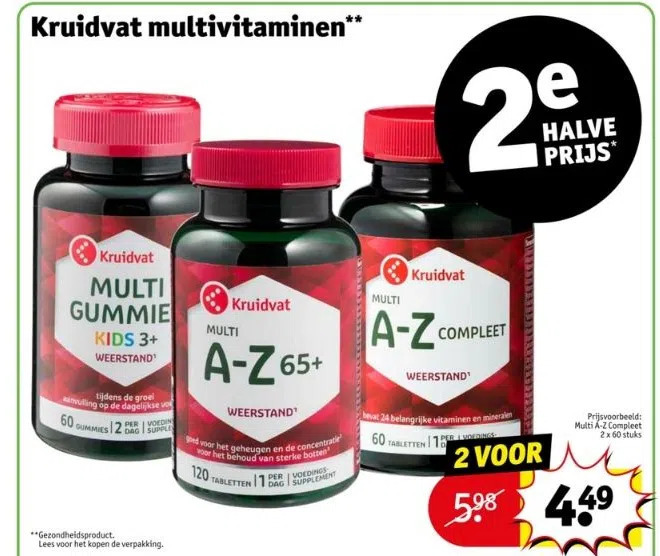Kruidvat multivitaminen** aanbieding bij Kruidvat