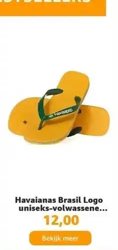 Amazon Havaianas brasil logo uniseks-volwassene slippers , geel (yellow banana), 39/40 eu aanbieding