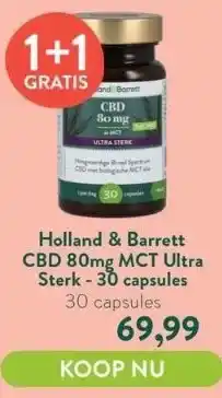 Holland & Barrett Cbd 80mg mct ultra sterk - 30 capsules aanbieding