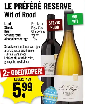 Dirck 3 Le Préféré Reserve Wit Of Rood Vol aanbieding