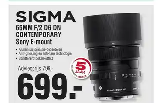 Ringfoto Sigma 65MM F-2 DG DN Contemporary Sony E-Mount aanbieding