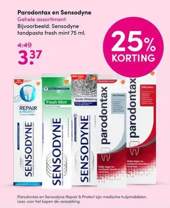 Drogisterij Visser Parodontax en Sensodyne 75 ml aanbieding