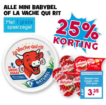 Boon`s Markt Alle mini babybel of la vache qui rit aanbieding