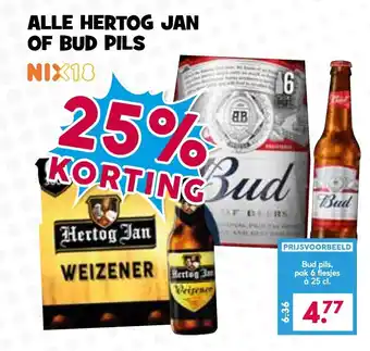 Boon`s Markt Alle hertog jan of bud pils aanbieding