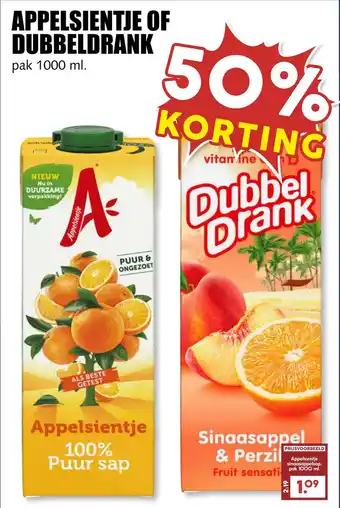 MCD Supermarkt Appelsientje of dubbeldrank aanbieding