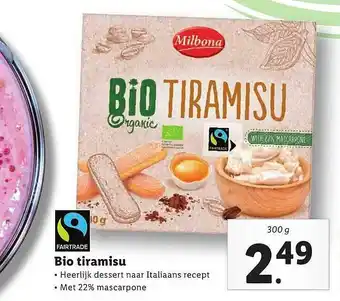 Lidl Milbona Bio Tiramisu aanbieding