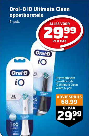 Trekpleister Oral-b io ultimate clean opzetborstels aanbieding