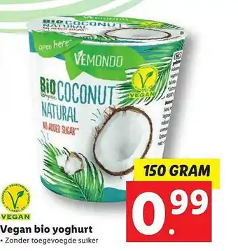 Lidl Vemondo Vegan Bio Yoghurt 150g aanbieding