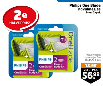 Trekpleister Philips one blade navulmesjes aanbieding
