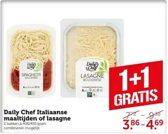 Coop Daily chef italiaanse maaltijden of lasagne aanbieding