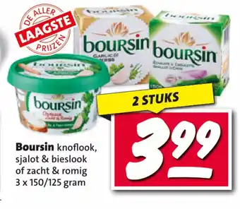 Nettorama Boursin knoflook, sjalot & bieslook of zacht & romig 3x150/125g aanbieding