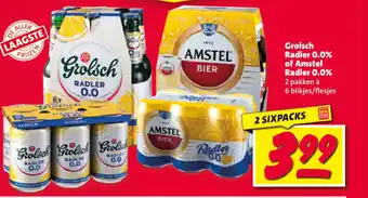 Nettorama Grolsch Radler 0.0% of Amstel Radler 0.0% 2 SIXPACKS aanbieding