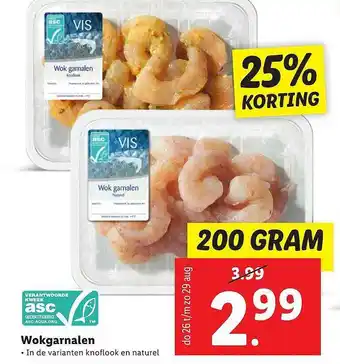 Lidl Wokgarnalen 25% Korting aanbieding