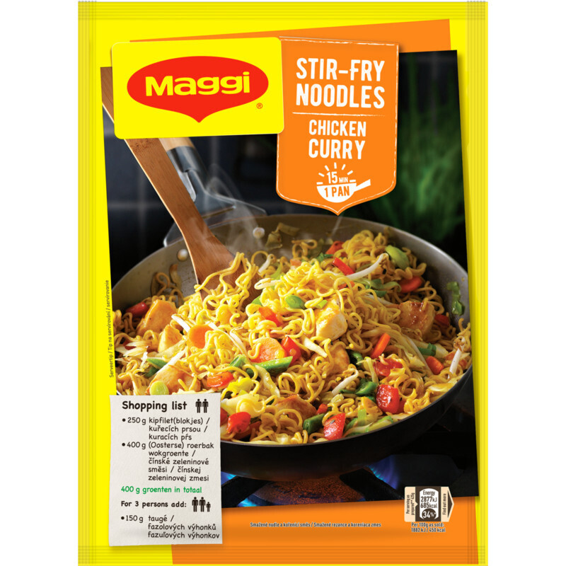 Maggi stir fry noodles chicken curry aanbieding bij Albert Heijn