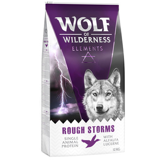 Zooplus 2x12kg rough storms eend wolf of wilderness hondenvoer droog aanbieding