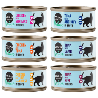 Zooplus 24x70g gemengd pakket cosma nature kattenvoer aanbieding