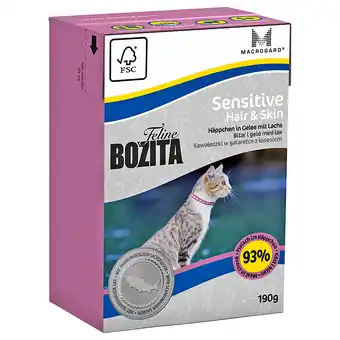 Zooplus 1x190g feline speciaal hair & skin sensitive bozita kattenvoer aanbieding