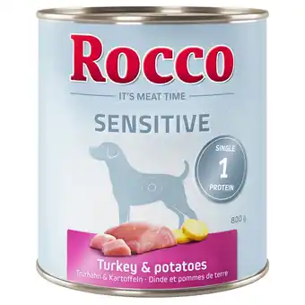 Zooplus 24x800g sensitive kalkoen & aardappel rocco hondenvoer aanbieding