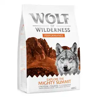 Zooplus 400g performance explore the mighty summit wolf of wilderness hondenvoer aanbieding