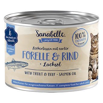 Zooplus Sanabelle all meat 6 x 195 g kattenvoer - forel & rund aanbieding