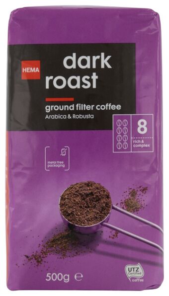 HEMA Hema filterkoffie dark roast - 500 gram aanbieding