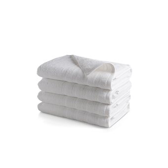 fonQ Seashell luxor handdoek 70x140 cm 4 stuks - wit aanbieding