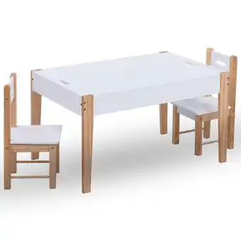 fonQ Vidaxl 3-delige kindertafel- en stoelenset zwart en wit aanbieding