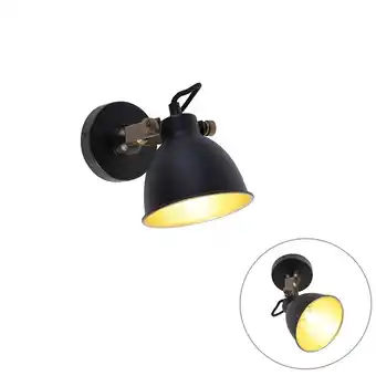 fonQ Qazqa wandlamp liko - zwart - industrieel - l 12.5cm aanbieding