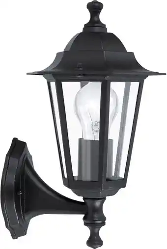 Bol.com Eglo laterna 4 wandlamp - voor buiten - 1 lichts - zwart - helder aanbieding
