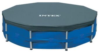 Welkoop Intex frame pool afdekzeil - zwembaden - grijs - 305cm - rond aanbieding