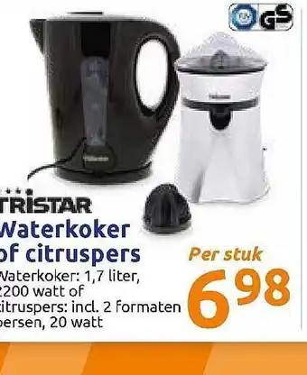 Action Tristar Waterkoker Of Citruspers aanbieding