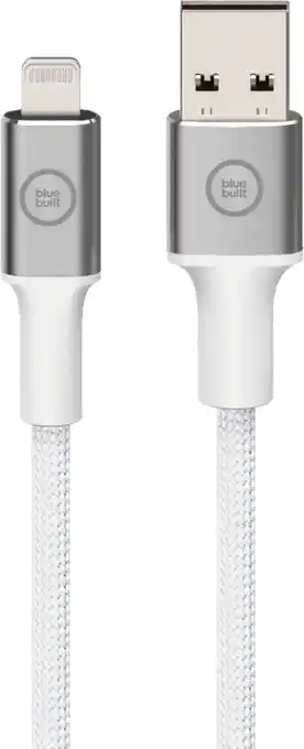 Coolblue Bluebuilt usb a naar lightning kabel 1,5m nylon wit aanbieding