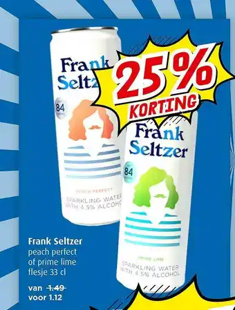 Boni Frank Seltzer Peach Perfect Of Prime Lime 25% Korting aanbieding