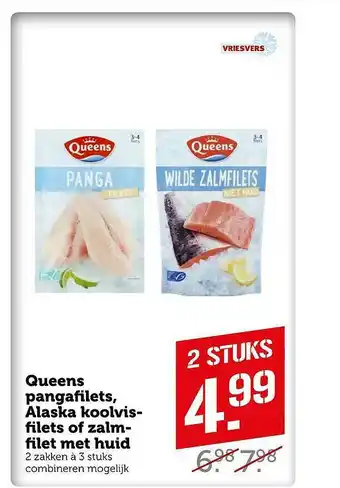 Coop Queens Pangafilets, Alaska Koolvisfilets Of Zalmfilet Met Huid aanbieding