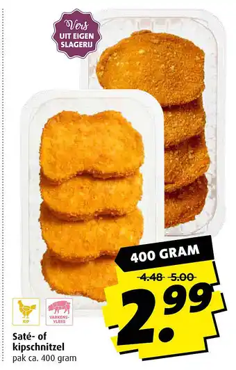 Boni Saté- of kipschnitzel 400 gram aanbieding