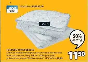 Jysk Fondsbu zomerdekbed aanbieding