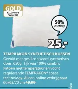 Jysk Temprakon synthetisch kussen aanbieding