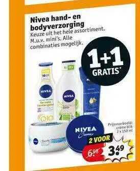 Kruidvat Nivea Hand- En Bodyverzorging 1+1 Gratis 150ml aanbieding