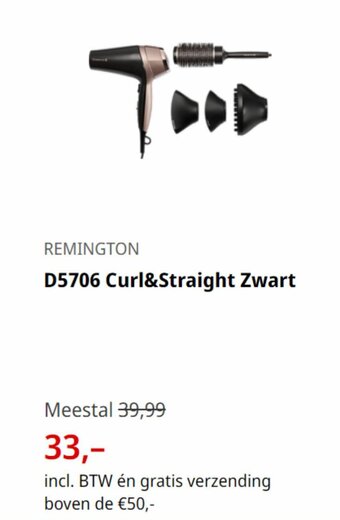 MediaMarkt REMINGTON D5706 Curl&Straight Zwart aanbieding