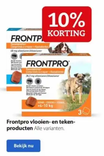 Pets Place Frontpro vlooien- en teken-producten aanbieding