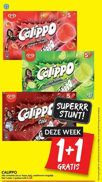 Dekamarkt Calippo 1+1 Gratis aanbieding