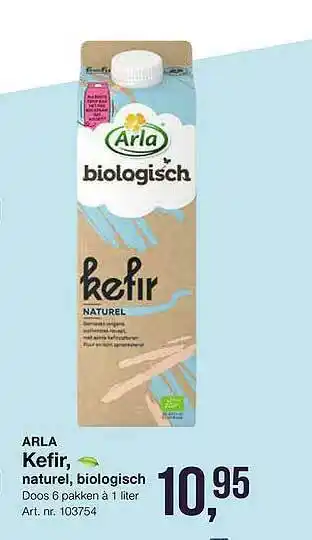 Bidfood Arla Kefir, Naturel, Biologisch 1 liter aanbieding