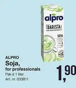 Bidfood Alpro Soja, For Professionals 1 liter aanbieding