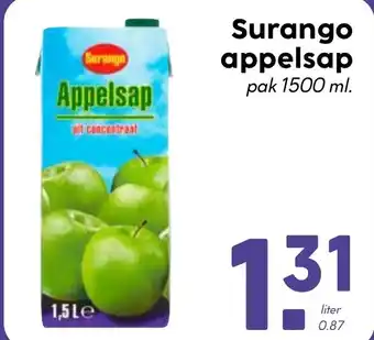 De Boerenschuur Surango appelsap 1500 ml aanbieding