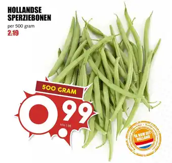 De Boerenschuur HOLLANDSE SPERZIEBONEN aanbieding