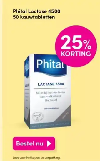 DA Phital Lactase 4500 50 kauwtabletten aanbieding